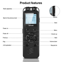 Load image into Gallery viewer, Professional Voice Recorder Voice Activated 7 Level Noise Cancellation Hifi Mp3 Player Recording 1536kbps Password Protection