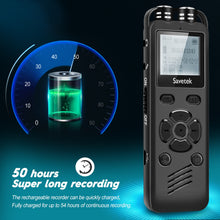 Load image into Gallery viewer, Professional Voice Recorder Voice Activated 7 Level Noise Cancellation Hifi Mp3 Player Recording 1536kbps Password Protection