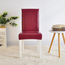 Load image into Gallery viewer, PU Leather Chair Cover Spandex Waterproof Oilproof Chair Cover Stretch Kitchen Seat Case Banquet Hotel Cover housse de chaise
