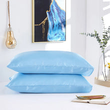 Load image into Gallery viewer, Pure Emulation Silk Satin Pillowcase Comfortable Smooth Pillow Case Bedding Pillow Cover White Grey Khaki Pink Sliver 50x66cm