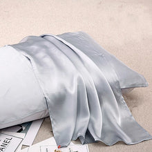 Load image into Gallery viewer, Pure Emulation Silk Satin Pillowcase Comfortable Smooth Pillow Case Bedding Pillow Cover White Grey Khaki Pink Sliver 50x66cm