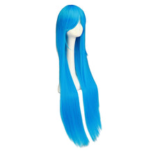 Load image into Gallery viewer, Cosplay100cm Long Blue Synthetic Hair Wigs Halloween Anime Costume Straight Heat Resistant Wig