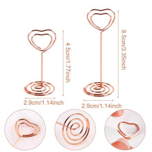 Load image into Gallery viewer, 10pcs Love Shape Metal Photo Clip Wedding Signs Wedding Table Numbers Place Cards Holder Wedding Table Decor Party Supplies
