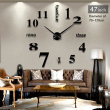 Load image into Gallery viewer, Wall Clock quartz new home decoration acrylic mirror large big size wall sticker clock modern design unique fashion gift