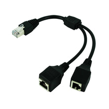 Load image into Gallery viewer, RJ45 1 Male to 2 Female Socket Port LAN Ethernet Network Splitter Y Stable Transmission Cat5e Cat5 Cat6 Easy Adapter Cable