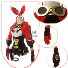 Load image into Gallery viewer, Game Genshin Impact Amber Cosplay Costume Amber Cosplay Costume Women Red Comtume Halloween Top Pant Uniform Full Set