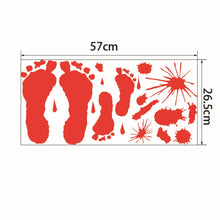 Load image into Gallery viewer, Red Blood Hand Foot Print Wall Sticker Halloween Home Decor Toilet Bathroom Decal Self Adhesive Glass Window Atmosphere Building