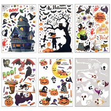 Load image into Gallery viewer, Removable Halloween Wall Stickers Horror Grim Reaper Witch Pumpkin Window Stickers For Halloween Party Home Bar Floor Wall Decal