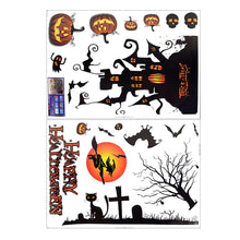 Load image into Gallery viewer, Removable Halloween Wall Stickers Horror Grim Reaper Witch Pumpkin Window Stickers For Halloween Party Home Bar Floor Wall Decal