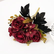 Load image into Gallery viewer, Retro Silk Artificial Rose Flowers DIY Autumn Wedding Home Decoration Christmas Arrangement Fake Peony Hydrangea Bride Bouquet