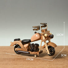 Load image into Gallery viewer, Retro Wooden Motorcycle Model Car Toy Doll Ornaments Wooden Handmade Home Office Decoration Crafts Children's Birthday Gifts