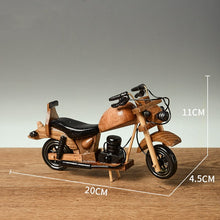 Load image into Gallery viewer, Retro Wooden Motorcycle Model Car Toy Doll Ornaments Wooden Handmade Home Office Decoration Crafts Children's Birthday Gifts