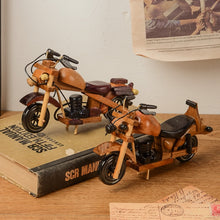 Load image into Gallery viewer, Retro Wooden Motorcycle Model Car Toy Doll Ornaments Wooden Handmade Home Office Decoration Crafts Children's Birthday Gifts