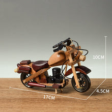 Load image into Gallery viewer, Retro Wooden Motorcycle Model Car Toy Doll Ornaments Wooden Handmade Home Office Decoration Crafts Children's Birthday Gifts