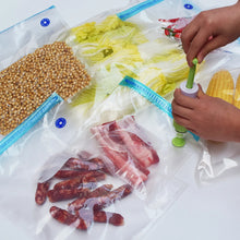 Load image into Gallery viewer, Reusable Vacuum Bags for Food Storage Seal Bags Set Ziplock Freezer Bag with Hand Pump Bag Sous Vide Bags Packages for Freezing