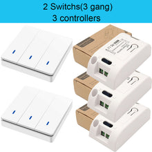 Load image into Gallery viewer, 433Mhz Wireless Push Button Smart Light Switch Remote Control 90-250V 10Amp 1CH RF Relay Receiver Transmitter for Fan Lamp