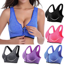 Load image into Gallery viewer, Yoga Workout Bra Breathable Wire free Padded Push Up Sports Top