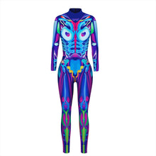 Load image into Gallery viewer, Robot Halloween Skeleton Cosplay Costumes Sexy Slim Jumpsuit for Women Halloween Carnival Future Technology Steampunk Bodysuit