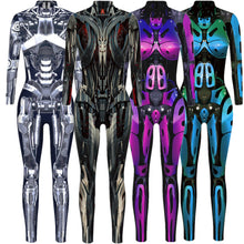 Load image into Gallery viewer, Women's Robot Punk Jumpsuit Catsuit Sexy Cosplay Costumes Zentai Halloween Bodysuit