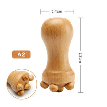 Load image into Gallery viewer, Roller Massager Wood Therapy Body Massage Tool Foot Face Shoulder Neck Hand Push Roller Massager Body Soothing Massage Tool