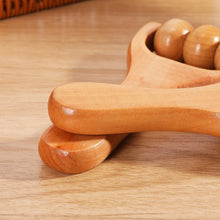 Load image into Gallery viewer, Roller Massager Wooden Therapy Body Massage Tool Foot Face Shoulder Neck Hand Push Roller Massager Body Soothing Massage Tool