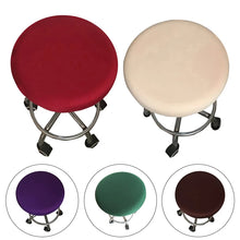 Load image into Gallery viewer, Round Chair Cover Bar Stool Cover Elastic Seat Cover Home Chair Slipcover Round Chair Bar Stool Solid Color