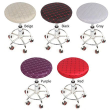 Load image into Gallery viewer, Round Chair Cover Bar Stool Solid Color Elastic Seat Protector Cotton Fabric Seat Chair Covers for Home Slipcovers