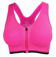 Load image into Gallery viewer, Yoga Bra Women Shockproof Gym Shirt Sports Bra Front Zipper Big Lady Push Up Brassiere Sportswear