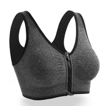 Load image into Gallery viewer, Yoga Bra Women Shockproof Gym Shirt Sports Bra Front Zipper Big Lady Push Up Brassiere Sportswear
