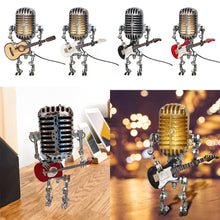 Load image into Gallery viewer, Home furnishings Wrought iron Ornaments Retro Microphone for playing guitar Robot Decorations Desk lamp
