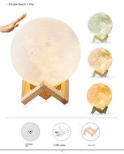 Load image into Gallery viewer, Led Small Night Lamp Chargeable with Remote Control Pat Lamp 3D Printing Moon Light