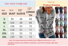 Load image into Gallery viewer, Women's Top Loose All-Matching Striped Floral Print Long Sleeve Pullover