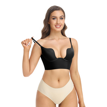 Load image into Gallery viewer, Women Deep U Multi-Way Push Up Convertible Low Cut Plunge Bra Shapewear Underwire Seamless Padded Body Shaper Backless Underwear