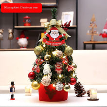 Load image into Gallery viewer, Korean Style Pink Mini Christmas Tree Set Desktop Christmas Tree Ornaments Led Gold 60cm Snow Tree Gift with Light