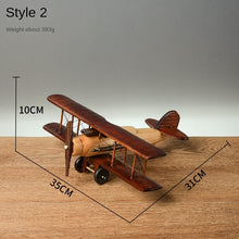 Load image into Gallery viewer, Wooden Vintage Handmade Airplane Scale Model Ornaments Decor Creative Home Desktop Retro Aircraft Decoration Toy Gift Collection