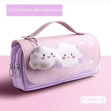 Load image into Gallery viewer, Pencil Case PU Leather Pen Case Ruler Pouch for School Girl Sweet Eraser Holder