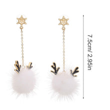 Load image into Gallery viewer, Fashion Hair Ball Earrings Snowflake Antler Type Autumn Winter Christmas Gift Ear Jewelry For Women Girls