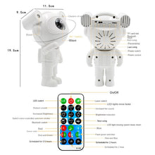 Load image into Gallery viewer, Astronaut Starry Sky Projection Lamp Led Bedroom Atmosphere Small Night Lamp Spaceman Bluetooth Music Polar Light Projector