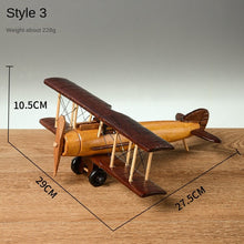 Load image into Gallery viewer, Wooden Vintage Handmade Airplane Scale Model Ornaments Decor Creative Home Desktop Retro Aircraft Decoration Toy Gift Collection