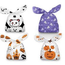 Load image into Gallery viewer, 10/20pcs Happy Halloween Rabbit Ear Plastic Bags Pumpkin Trick Or Treat Cookies DIY Packaging Supplies Kids Gift Baking Decor