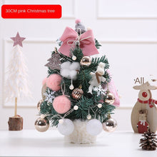 Load image into Gallery viewer, Korean Style Pink Mini Christmas Tree Set Desktop Christmas Tree Ornaments Led Gold 60cm Snow Tree Gift with Light
