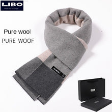 Load image into Gallery viewer, Pure Wool Men's Scarf Autumn and Winter High-Grade Cashmere Warm Scarf Birthday Gift