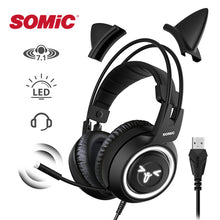Load image into Gallery viewer, Gaming Headphones Virtual 7.1 Noise Cancelling Wired gaming Vibration Headset with Mic for PC Over Ear Gamers Headphones