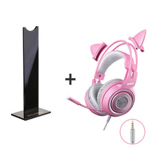 Load image into Gallery viewer, Wired Headset Gamer Pink Cat Ear Headset Cute PS4 Phone PC With Microphone 3.5mm Gaming Phone PS4 Overear Gamer G951s Pink
