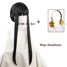 Load image into Gallery viewer, SPY FAMILY Yor Forger Cosplay Black Long Wig Hairpin Earrings Weapons Anime Headgear Girls Heat-resistant Fiber Hair Party Props