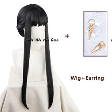 Load image into Gallery viewer, SPY FAMILY Yor Forger Cosplay Black Long Wig Hairpin Earrings Weapons Anime Headgear Girls Heat-resistant Fiber Hair Party Props
