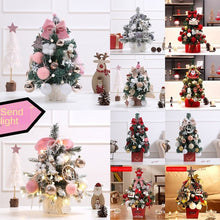 Load image into Gallery viewer, Korean Style Pink Mini Christmas Tree Set Desktop Christmas Tree Ornaments Led Gold 60cm Snow Tree Gift with Light