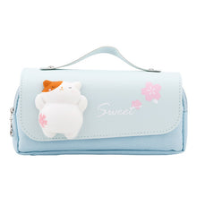 Load image into Gallery viewer, Pencil Case PU Leather Pen Case Ruler Pouch for School Girl Sweet Eraser Holder
