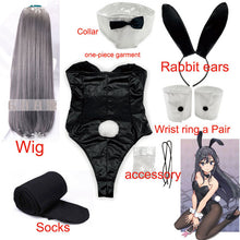 Load image into Gallery viewer, Mai Cosplay Costume for Girls Halloween Women Black Sexy Jumpsuit Rascal Does Not Dream of Bunny Girl Senpai Cos