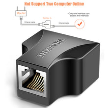 Load image into Gallery viewer, Ethernet Adapter Lan Cable Extender Splitter for Internet Connection Cat5 RJ45 Splitter Coupler Contact Modular Plug